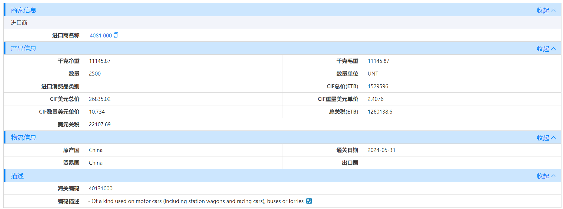 埃塞俄比亚海关数据,海关数据,Ebpay海关数据