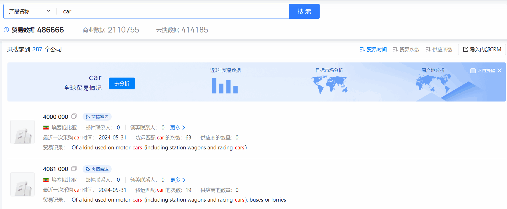 埃塞俄比亚海关数据,海关数据,Ebpay海关数据