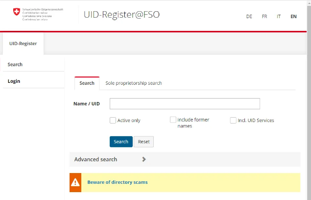 瑞士实体查询 瑞士实体查询